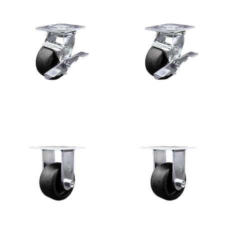 Service Caster Tool Box Caster Wheel Set 4'' Glass Filled Nylon Swivel Casters, 4PK TOOL-SCC-30CS420-GFNR-TLB-2-R-2